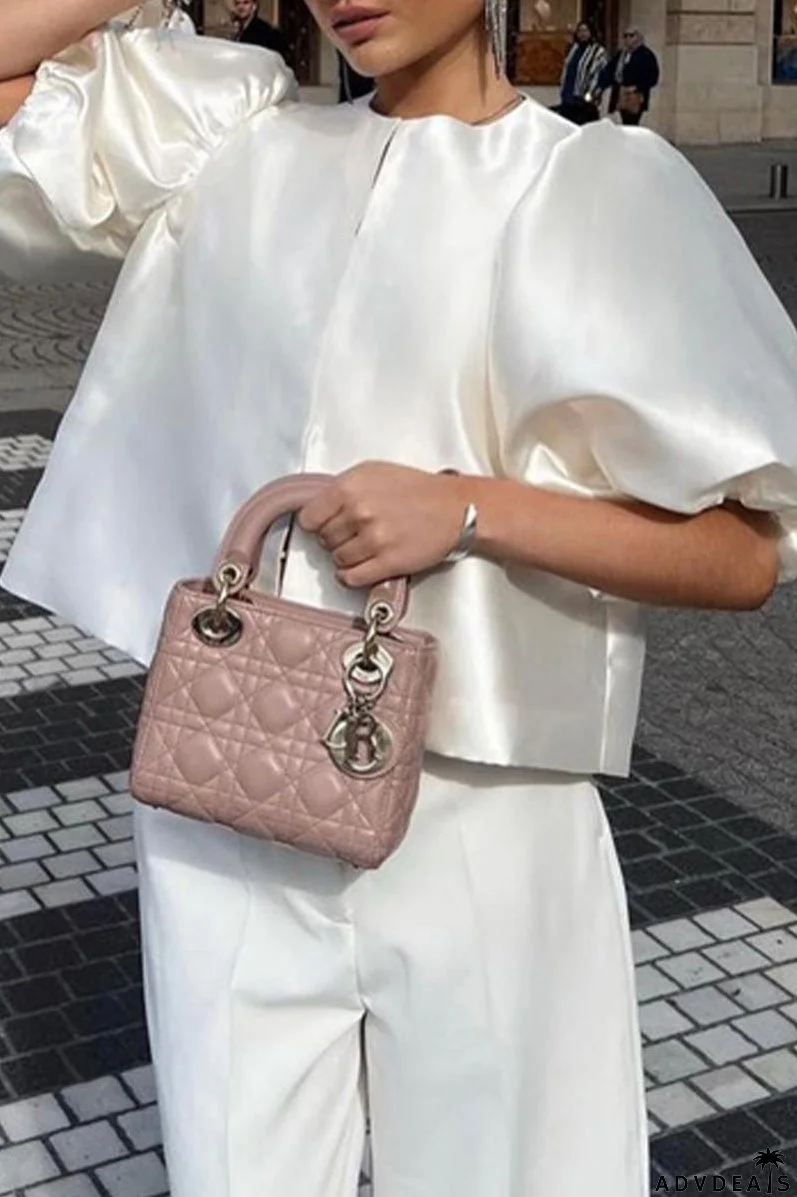 Celebrities Elegant Solid O Neck Tops