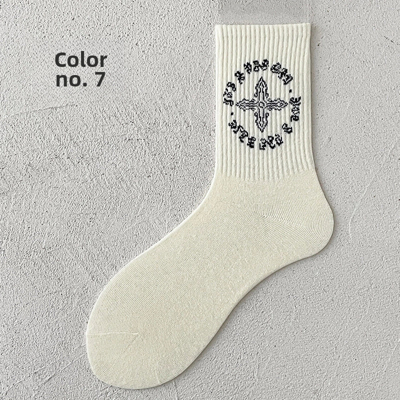 Socks Men’s Mid-calf Socks Spring And Summer Thin Cotton Socks Long Breathable Sweat-absorbent Retro Men’s Sports Autumn And Winter