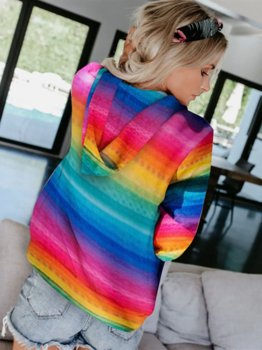 Lucky Colorful Rainbow Zipper Hoodies