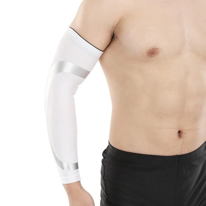 2 PCS Extended Sports Elbow Guards Lycra Non-Slip Breathable Arm Guards, Size: M 