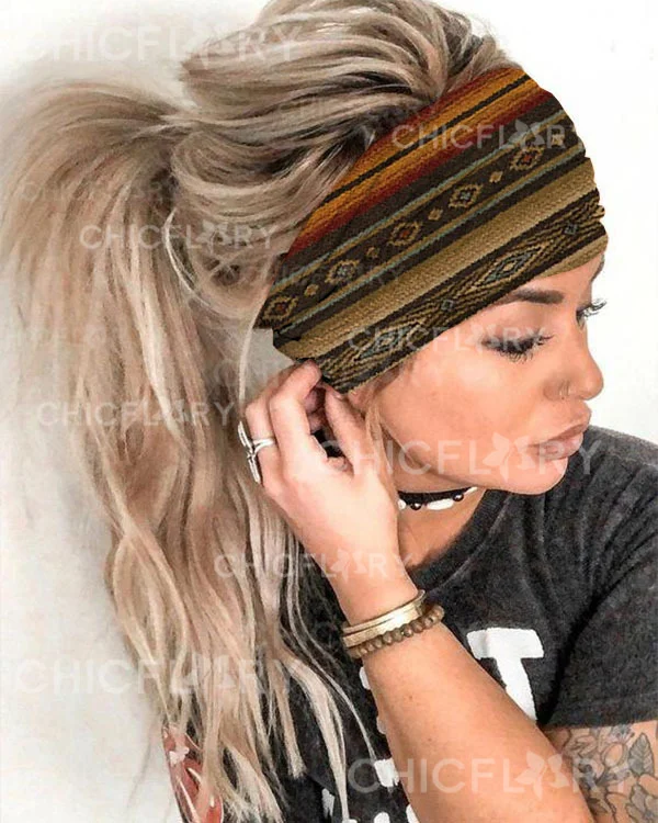 Vintage Check Loose Elastic Headband