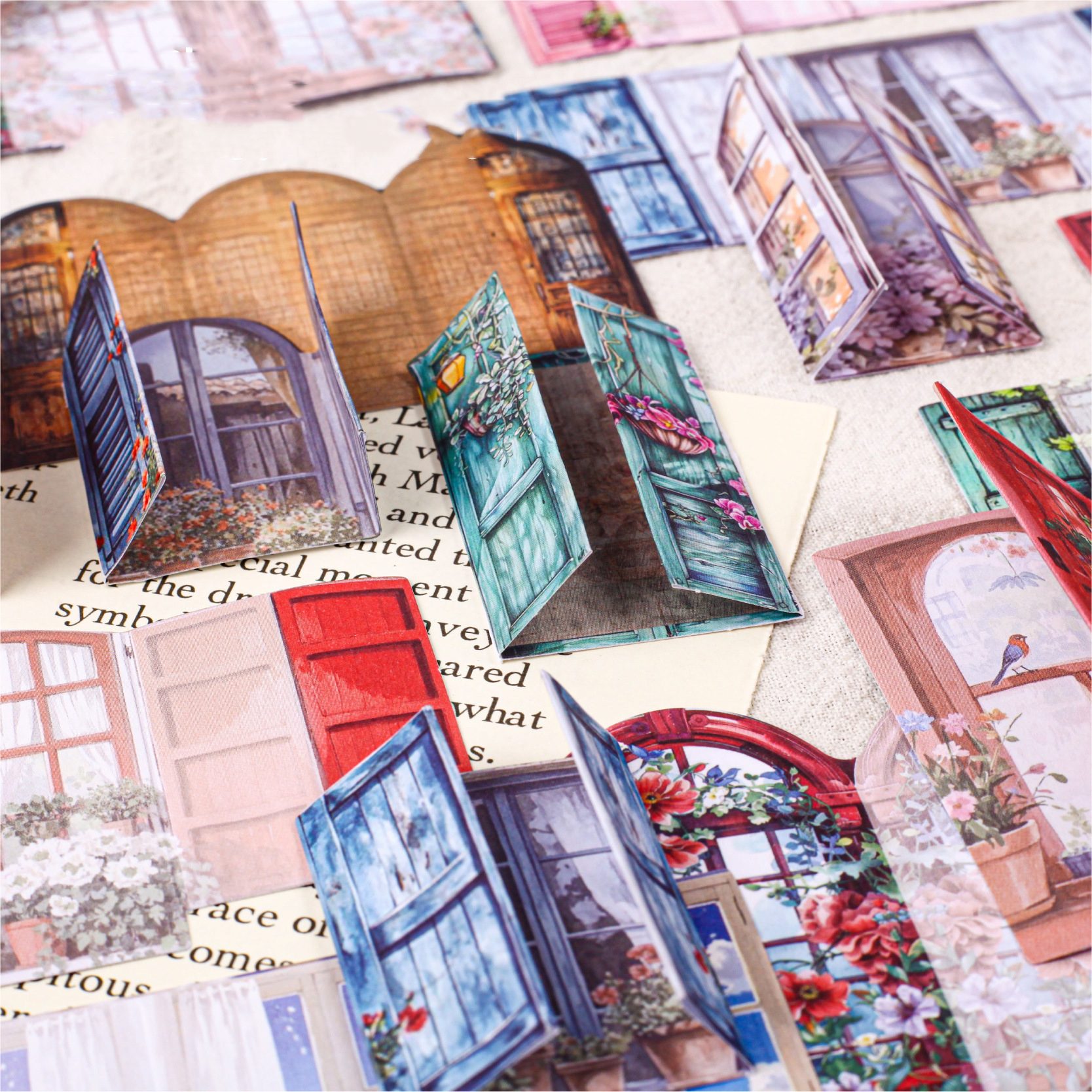 스티커 - 타임 윈도우 트랩 시리즈 빈티지 여행 윈도우