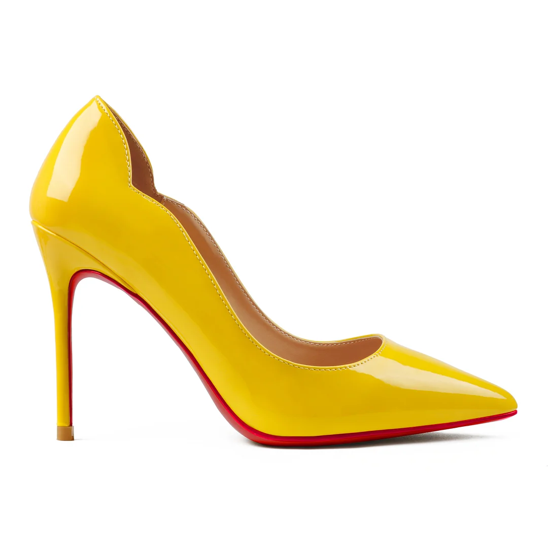 100mm Women's Red Bottom High Heels for Party Wedding Patent Pumps-MERUMOTE