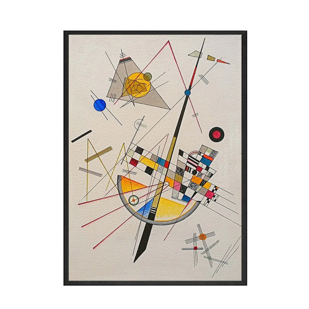 French Kandinsky Exhibition Poster Vintage Abstract Geometry Pictures Modern Mid Century Abstract Canvas Painting Decor