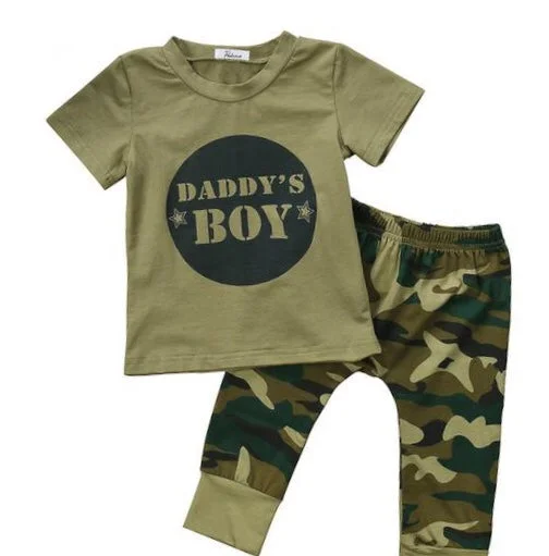 Newborn Tops Camouflage Pants Outfits Clothes