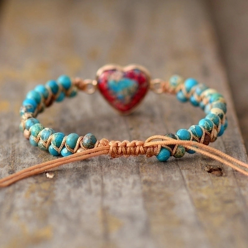 Vintage Style Colorful Heart Shape Emperor Stone Bracelets In Bulk4