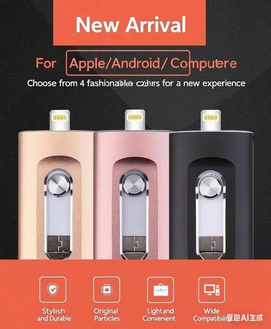 ⚡3 in 1 Flash Drive. Portable High Speed USB 3.0 Memory Storage. OTG Flash Pen Drive with Free Type-C Adapter for Android Phones/PC and More Devices