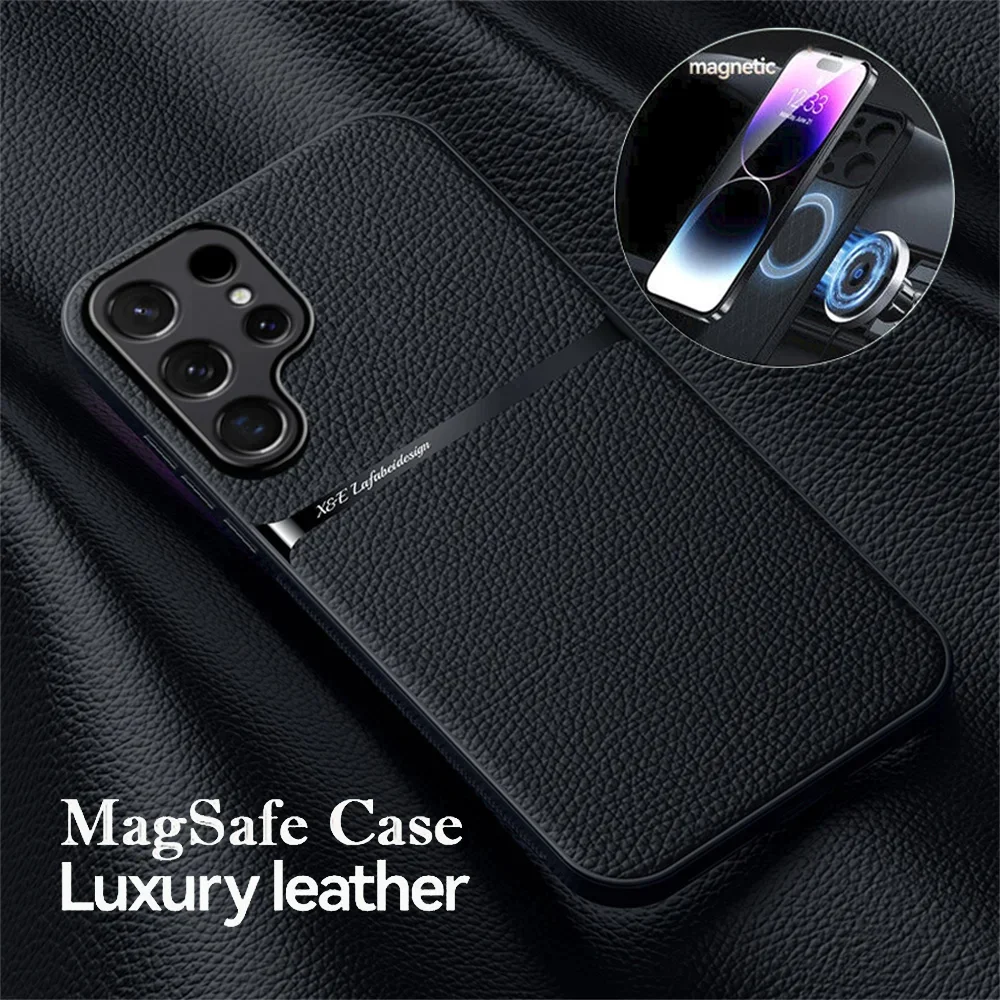 Stylish Leather Anti-Fall Magnetic Protection Case