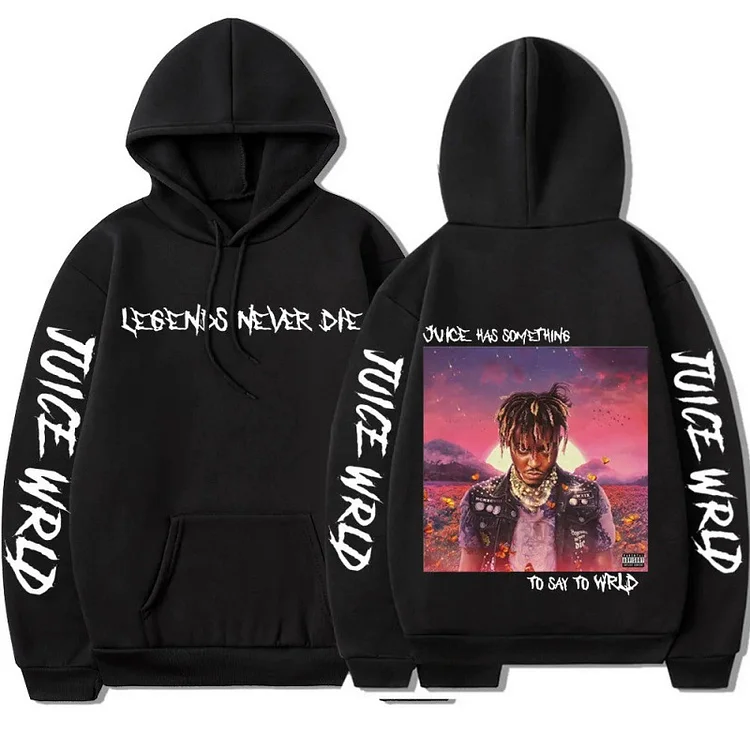 Rapper Juice Wrld Letter Printed Hoodies Sweatshirts at Hiphopee