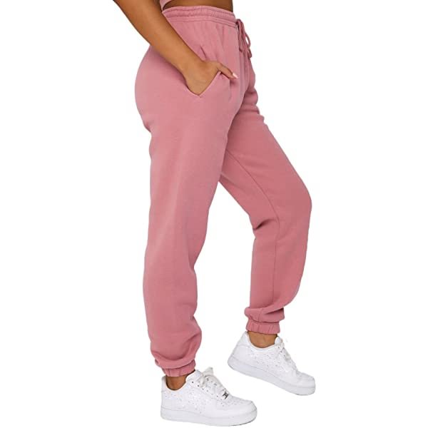 Womens Winter High Waisted Sweatpants Drawstring Jogger Sweat Pants Cinch Bottom Workout Trousers