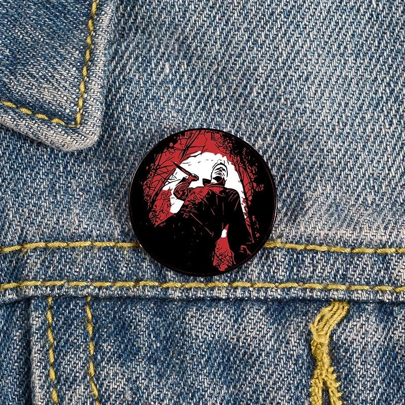 Retro Pin Human Metal Printing Unisex Brooches