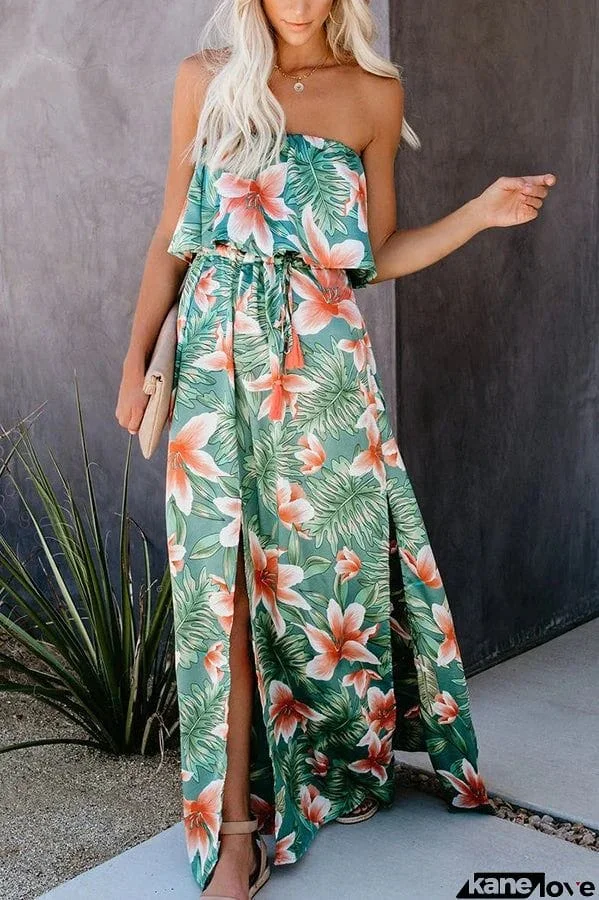 Fragrant Floral Off The Shoulder Maxi Dress