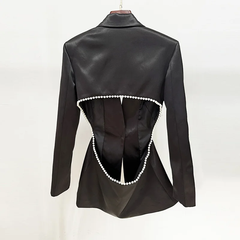 Nigikala Nigikala Spring And Summer New Hollow Nail Bead Three-Dimensional Flower Suit Pearl Brighten Mesh Trousers Set