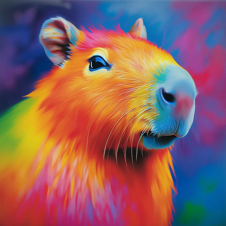 Colorful Capybara 30*30CM (Canvas) Full Round Drill Diamond Painting gbfke