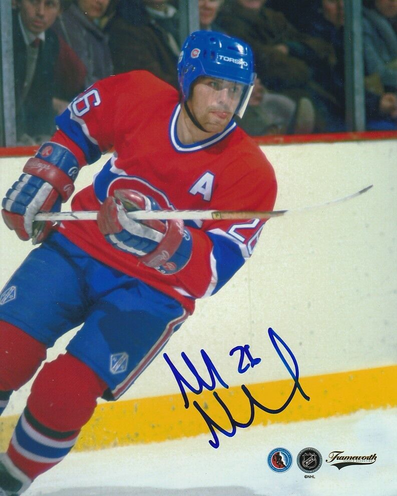 VINTAGE MATS NASLUND SIGNED MONTREAL CANADIENS 8x10 Photo Poster painting #1 Autograph