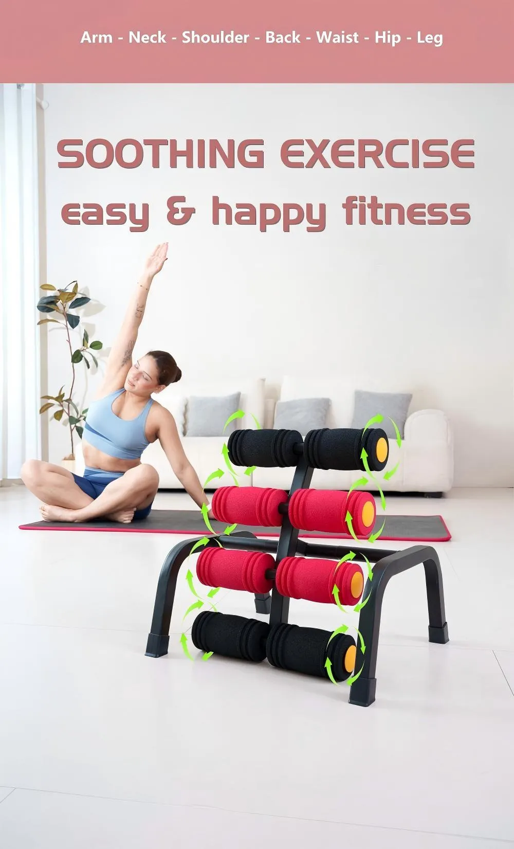 Magic BB Mini inversion Table,Glutes Trainer Machine, Waist & Back Exercise machine  for Lower Back, Strength Training Inversion Machine for RelaxationFoam Rollers Summervibes