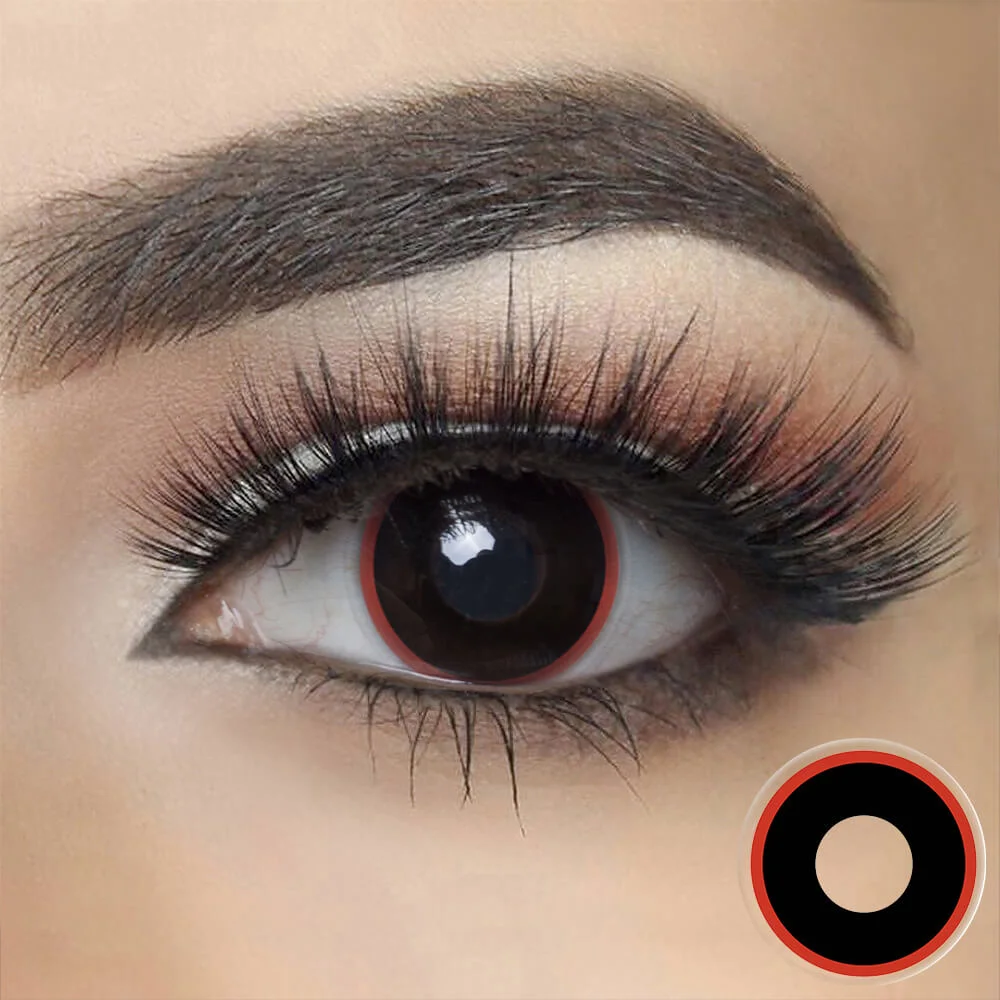 Red Rim Manson Halloween Contacts