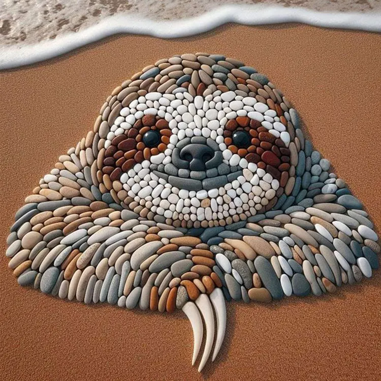 Stone Art Sloth 40*40cm(canvas) Full Round Drill Diamond Painting gbfke