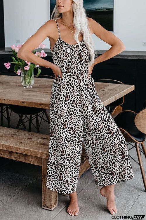 Chic Printed Sling  Backless Jumpsuit