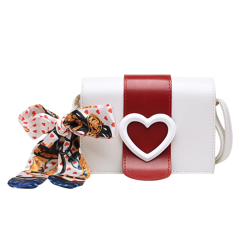 

Fashion Hit Color Women Crossbody Bag Scarf Leather Shoulder Bags -White, 501 Original