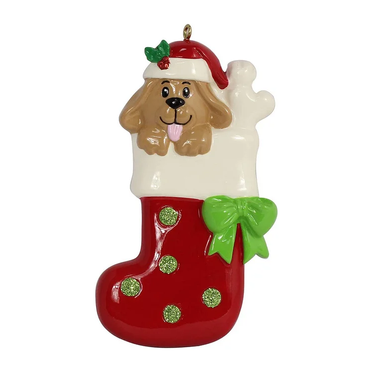 Ornement de chien personnalisé - Ornement d'arbre de Noël de bas de chien