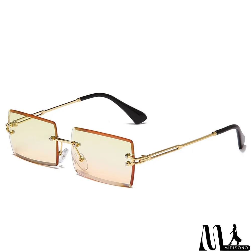 MidiSono - Women Rimless Metal Square Sunglasses