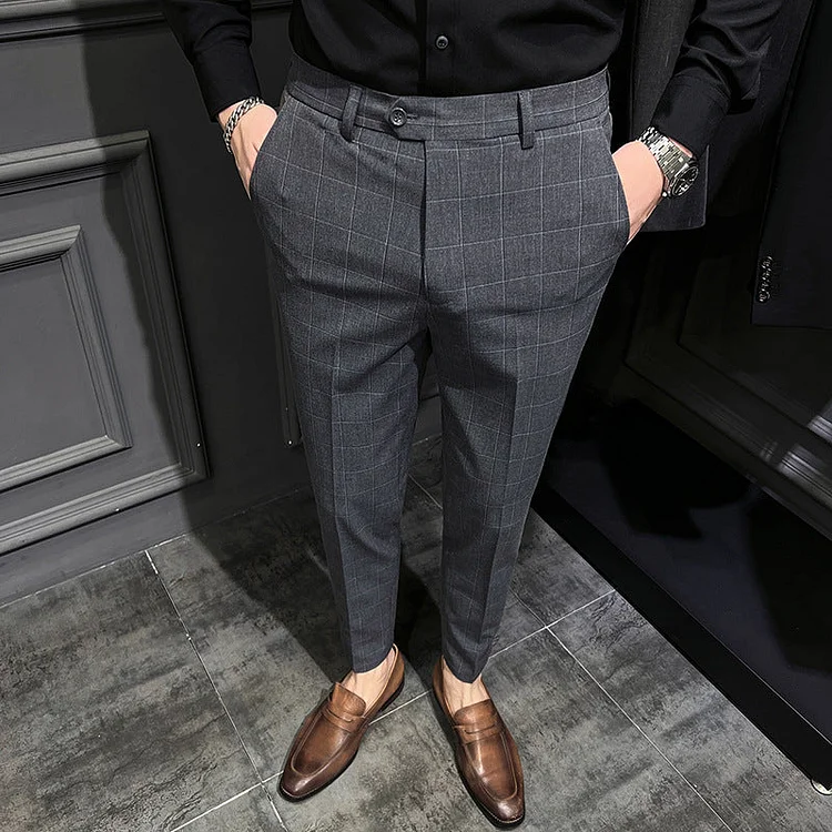 Men Trousers Men 'S Plaid Casual Pants