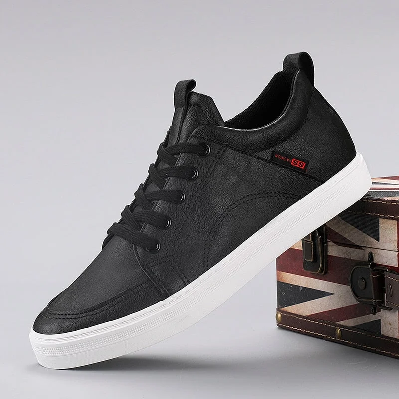 YITU Autumn New Men's Fashion Shoes Black High Top Casual Shoes Men Wear-resisting Loafers Designer Leisure Vulcanized shoes