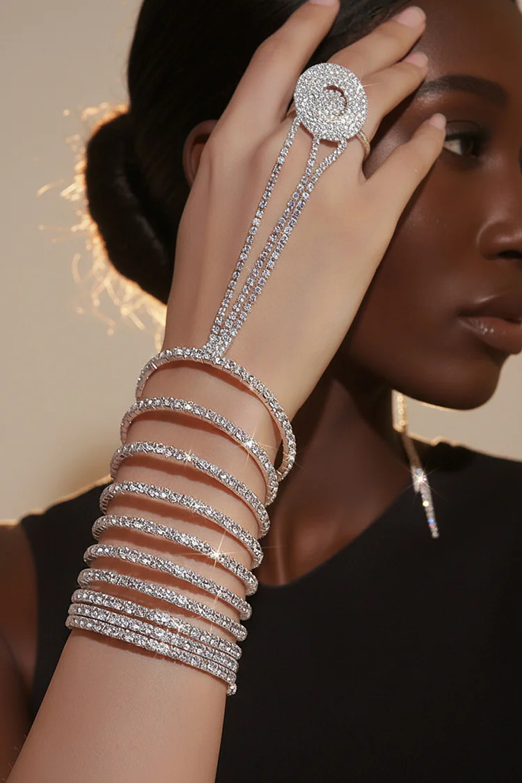 Fashion Multi-Layer Rhinestone Ring Bracelet