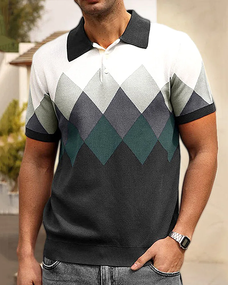 Men's Jacquard Knit POLO Shirt