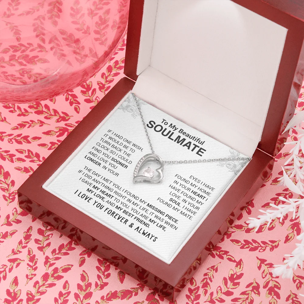 To My Beautiful Soulmate - In Your Eyes I Have Found My Home - Forever Love Necklace