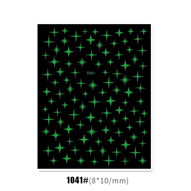 Black Red 3D Nail Sticker Self Adhesive Love Heart Star Butterfly Flower Nail Decals Slider DIY Nail Art Decoration-Nail Inspo