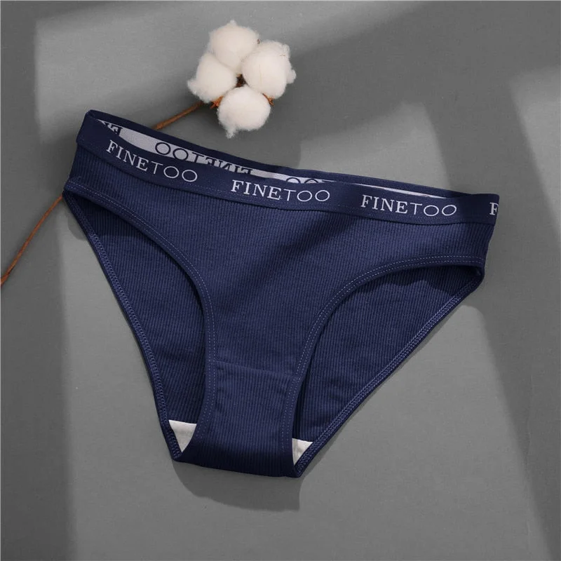 FINETOO Women Cotton Underwear Pantys Lingerie Letter Underpants Ladies 9 Solid Colors M-XXL Woman Sexy Panties Briefs Girls