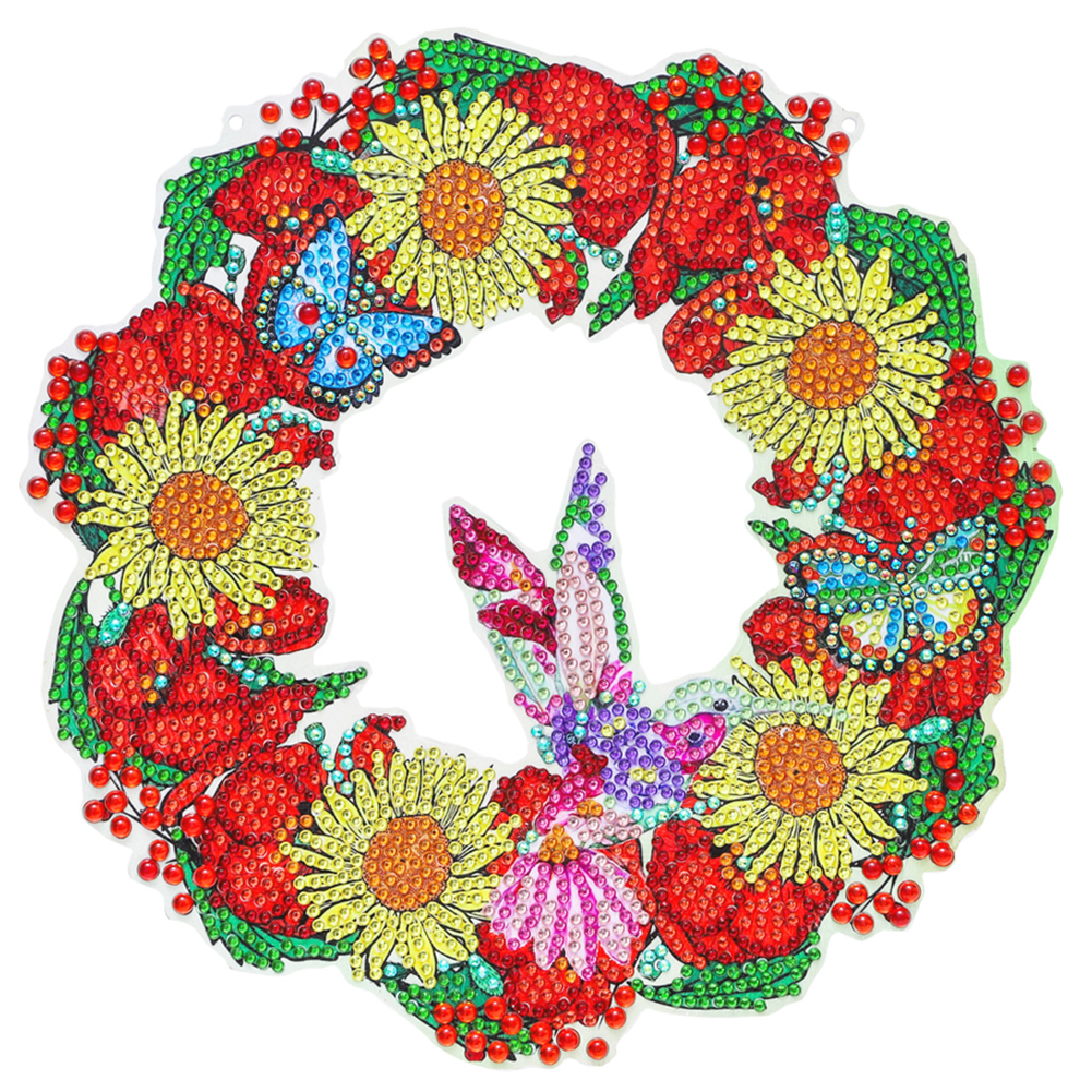 

Crystal Flower Wreath - 5D DIY Craft Pendant - 23*23CM, 501 Original