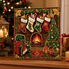 Xmas Fireplace Framed Special Shape Diamond Painting Kit 25x25cm