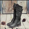 Women's Round Toe High Strap Knight Boots