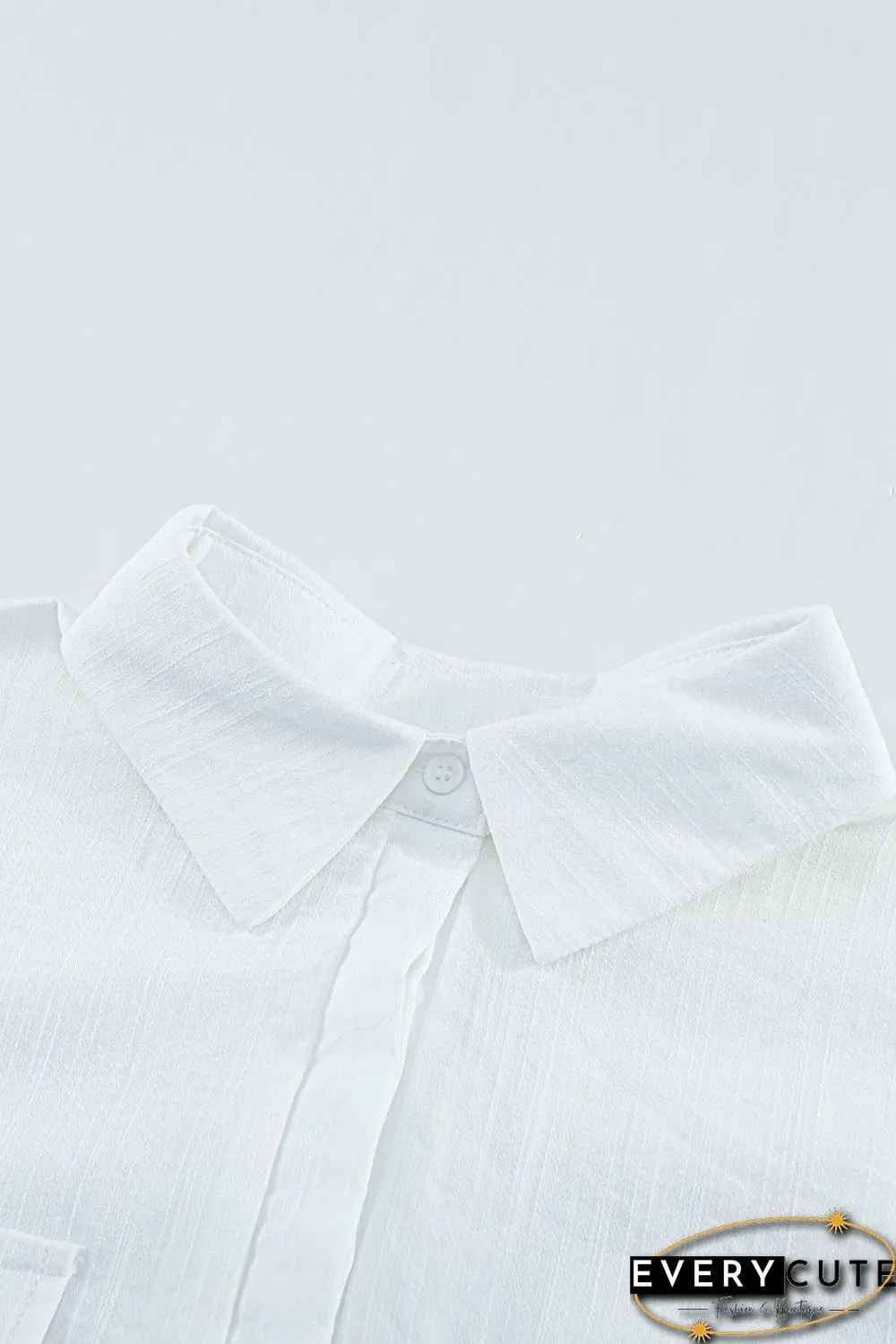 White Buttoned Long Sleeve Shirt with Pocket