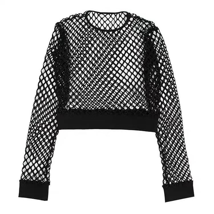 Mesh Long Sleeves Top