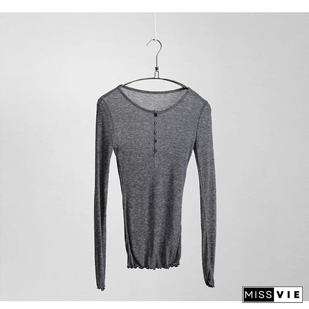 Sexy Tshirt Women T Shirt Spring Summer T-Shirt Women Tops Korean Long Sleeve Vetement Femme Ropa Mujer Kawaii Clothes