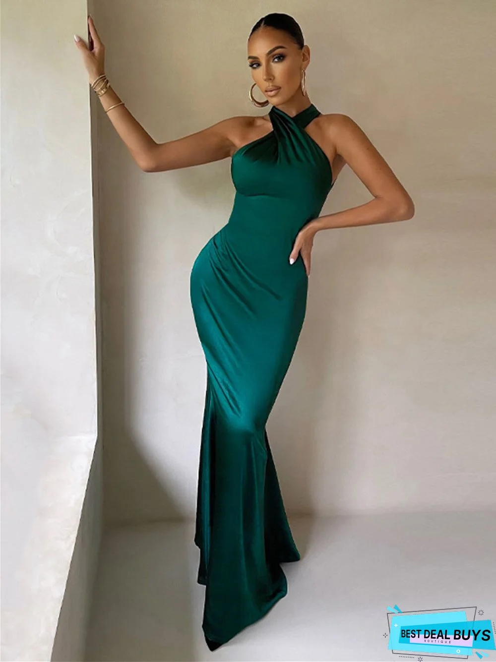 Sexy Solid Slim Sleeveless Backless Dress For Ladies Fashion