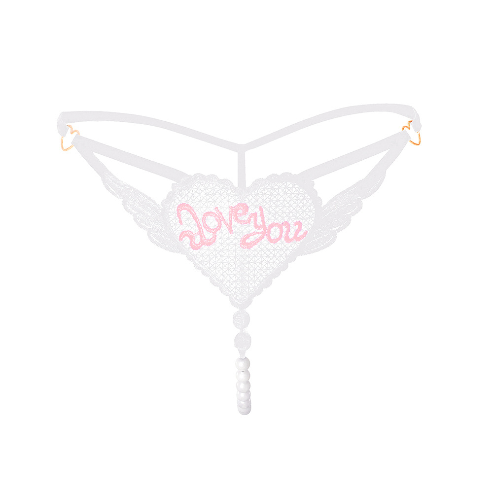 Lovingerie - "Love You" Sexy Open Crotch Mesh Underwear With Pearls