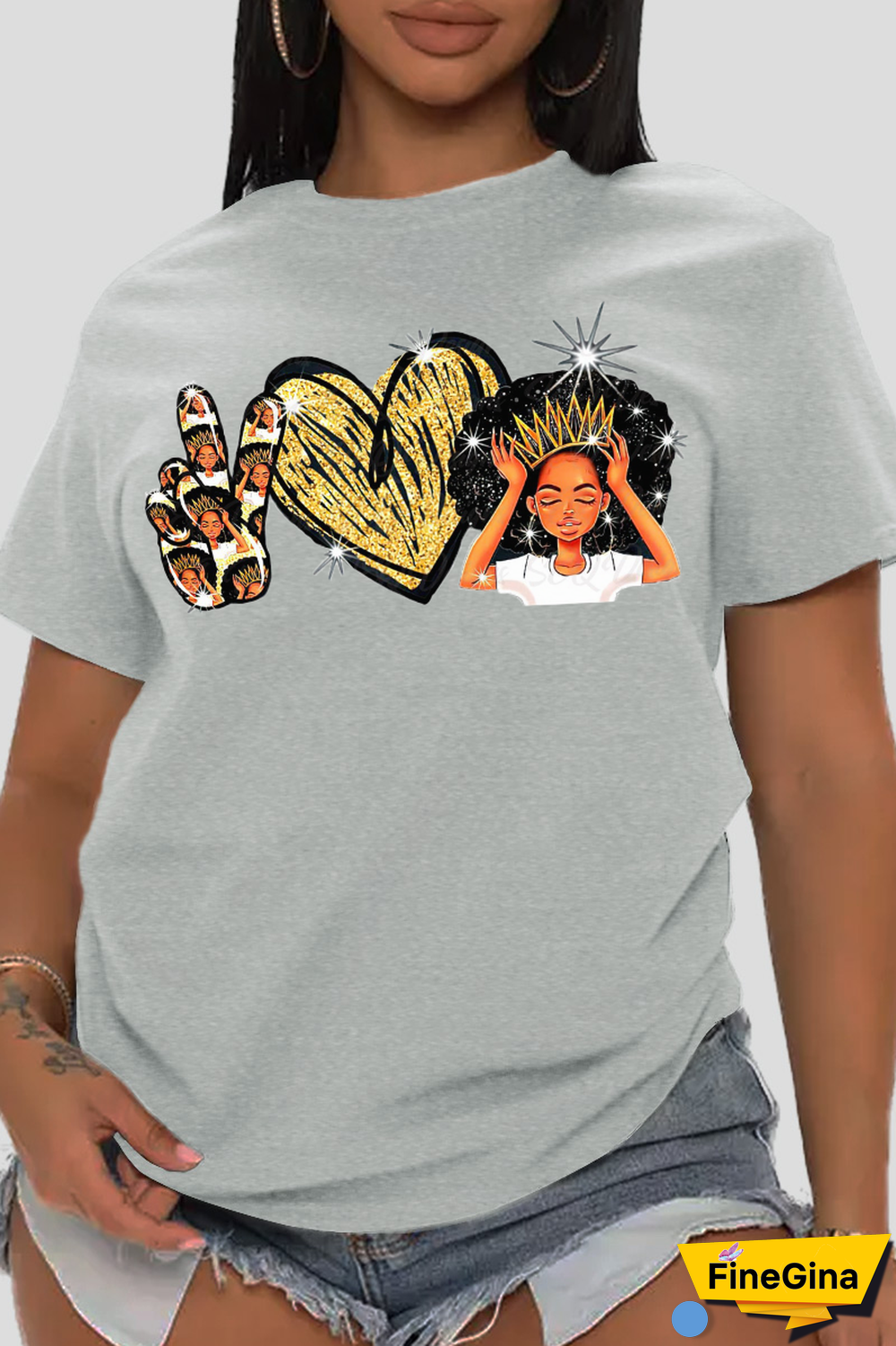 White Street Vintage Print Patchwork O Neck T-Shirts