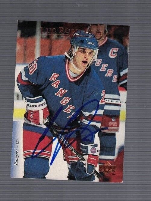 Luc Robitaille New York Rangers Signed 1995-96 Upper Deck Hockey Card W/Our COA