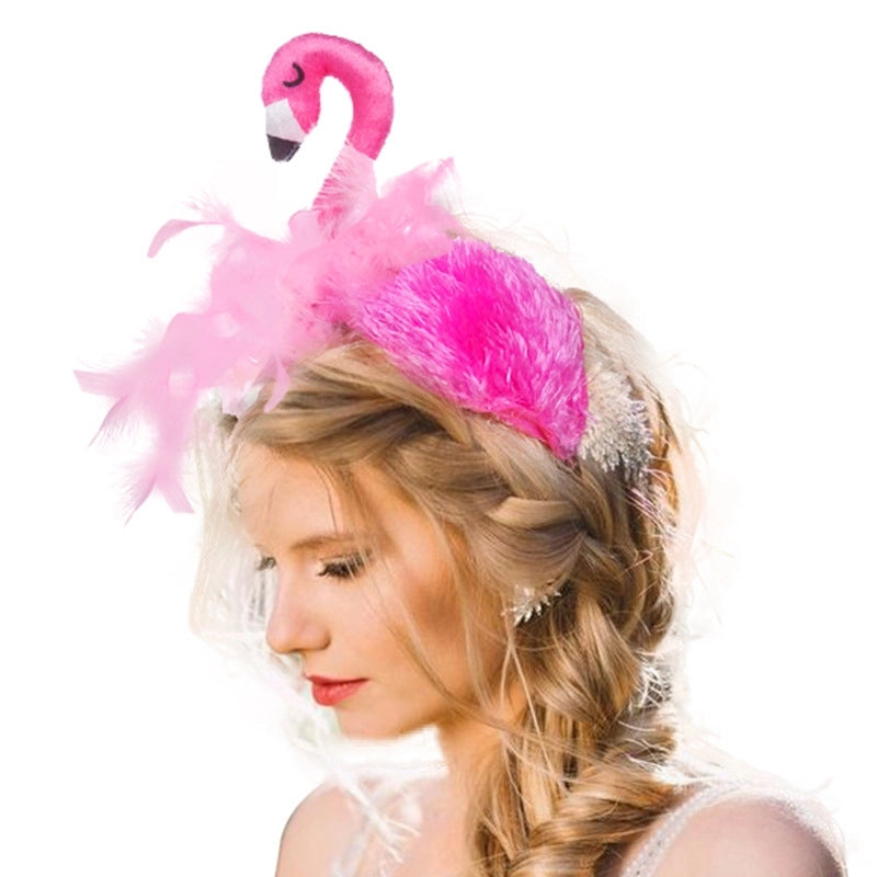 Halloween Classic Style Flamingo Dense Velvet Party Festival Headband