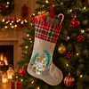 DIY Diamond Painting Christmas Stockings Hanging Ornaments Large Capacity Xmas Socks Pendant Wear Resist Candy Gift Storage Bags for Family Christmas Holiday Party Decoration (Bright candle)
