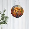(US Local)Wood Special Shape Lion 5D Diamond Painting Clock Art Craft for Home Decor