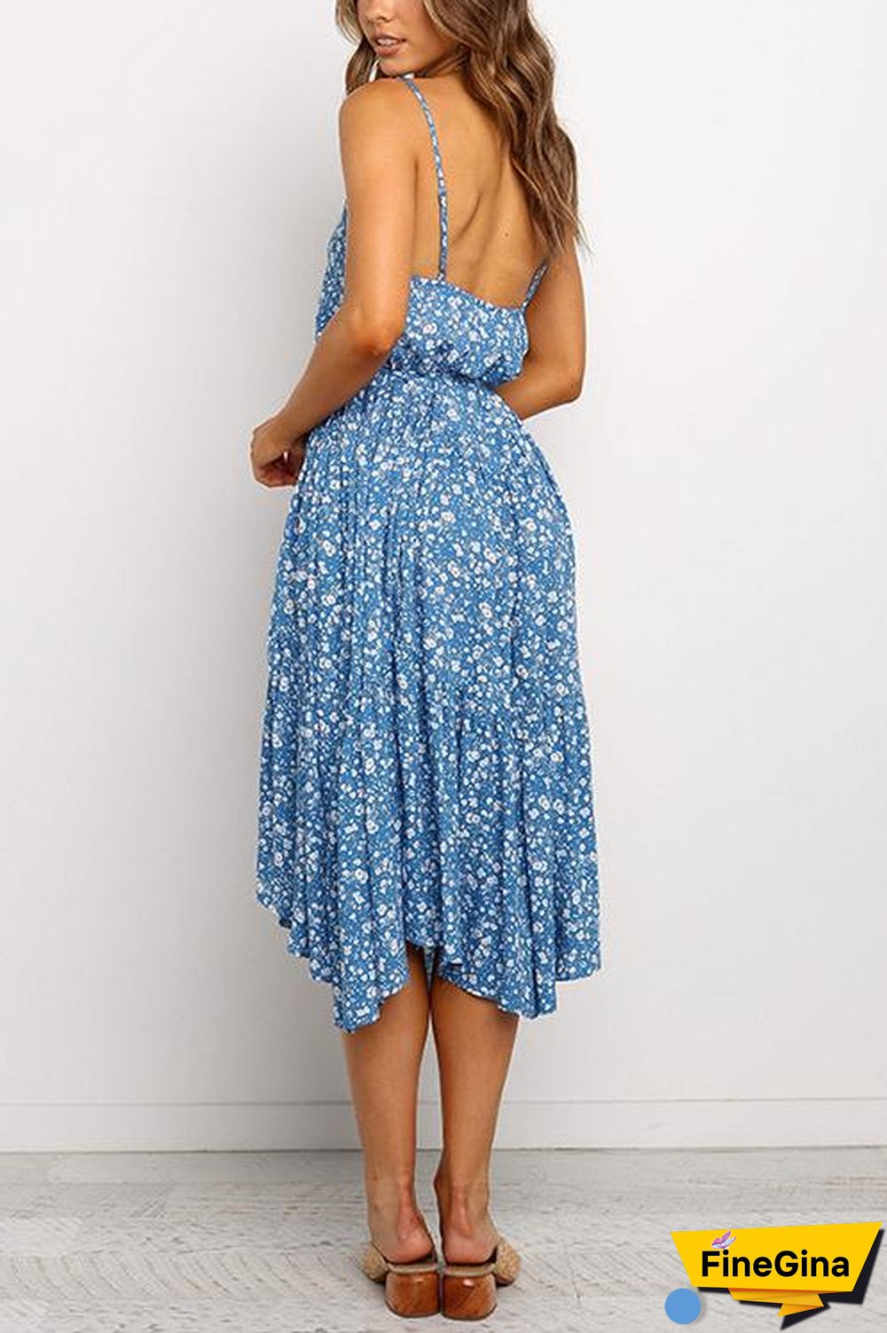 Floral Print Slip Midi Dress