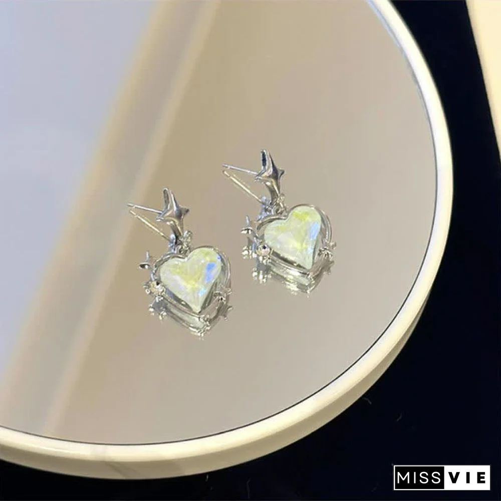 Love Heart Star Pendant Earrings Necklace