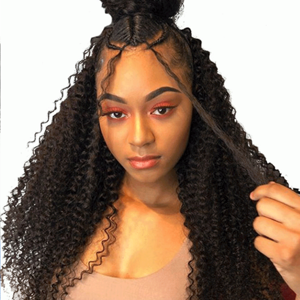 The Only Human Hair Wigs Kinky Curly Full lace Wig 180% Density