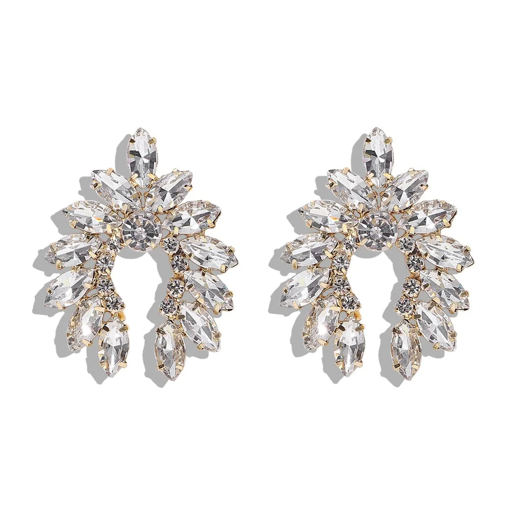 Dvacaman New Shiny Rhinestone Earrings Tassel Drop Earrings For Women Luxury Jewelry Long Dangle Earrings 2022 Party Accessories